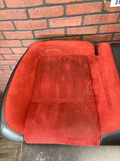 15-23 Dodge Challenger Scat Pack Red Black Leather Alcantara Suede Rear Seat Bottom Cushion OEM