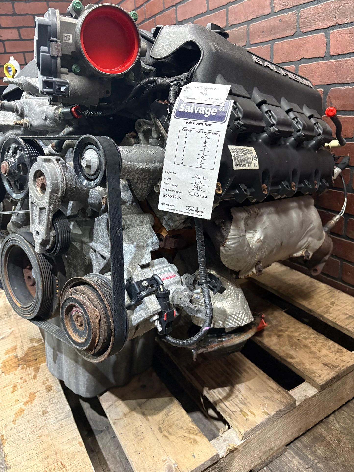 2016 Jeep Grand Cherokee SRT 6.4L 392 Hemi Engine