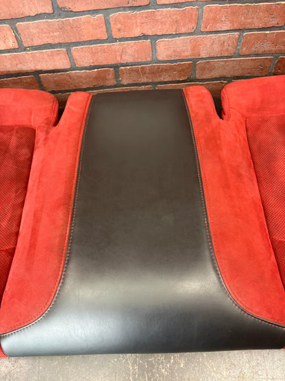 15-23 Dodge Challenger Scat Pack Red Black Leather Alcantara Suede Rear Seat Bottom Cushion OEM