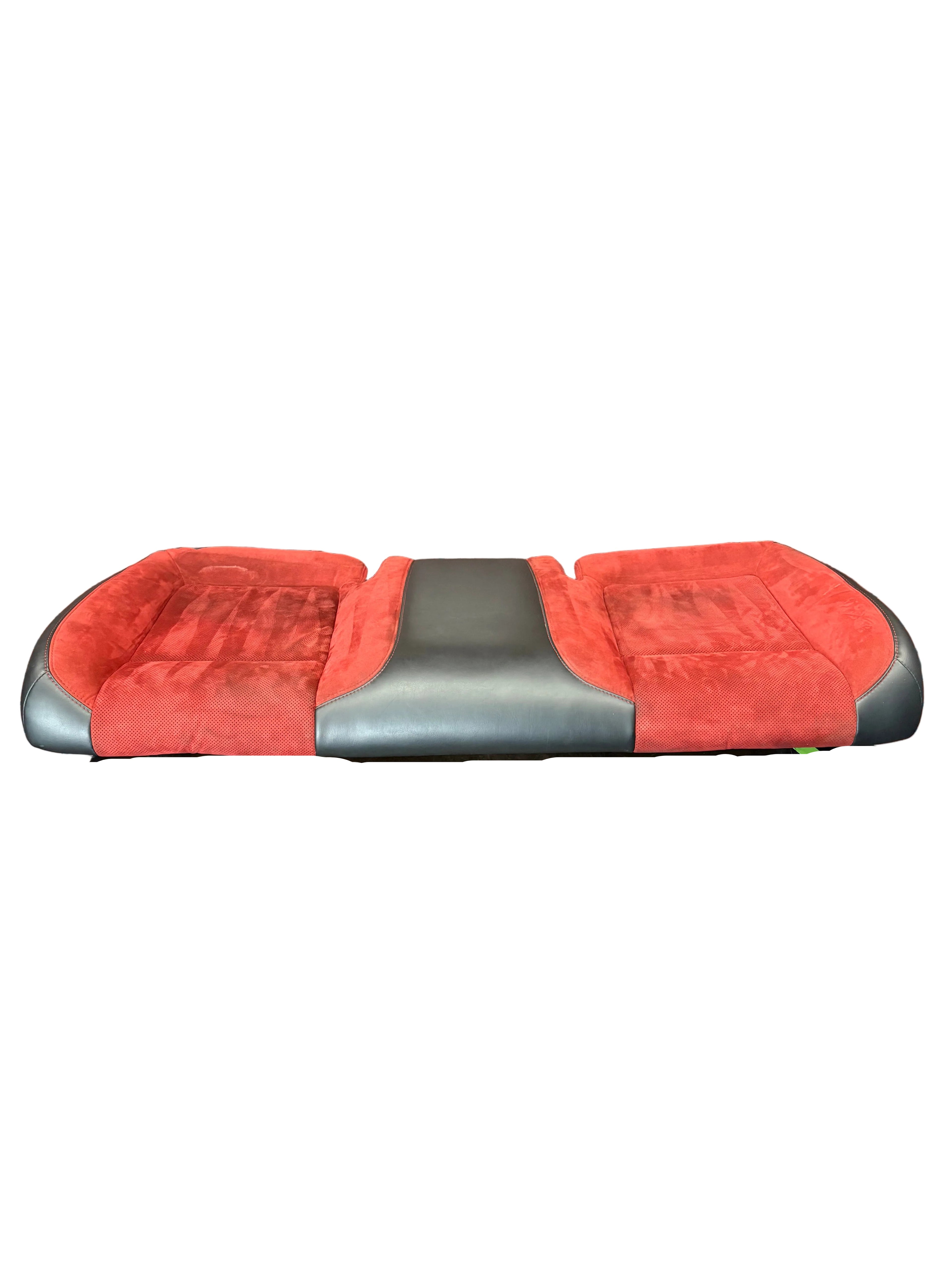 15-23 Dodge Challenger Scat Pack Red Black Leather Alcantara Suede Rear Seat Bottom Cushion OEM