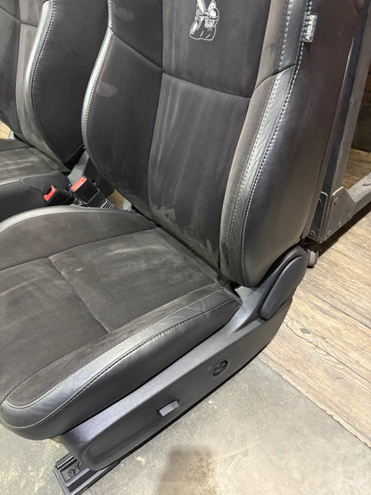 15-23 Dodge Challenger R/T Scat Pack Black Alcantara Suede Leather Seat Set