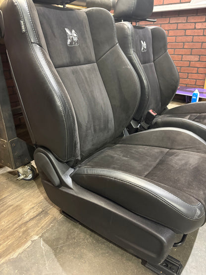 15-23 Dodge Challenger R/T Scat Pack Black Alcantara Suede Leather Seat Set