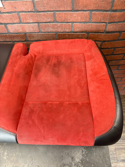 15-23 Dodge Challenger Scat Pack Red Black Leather Alcantara Suede Rear Seat Bottom Cushion OEM