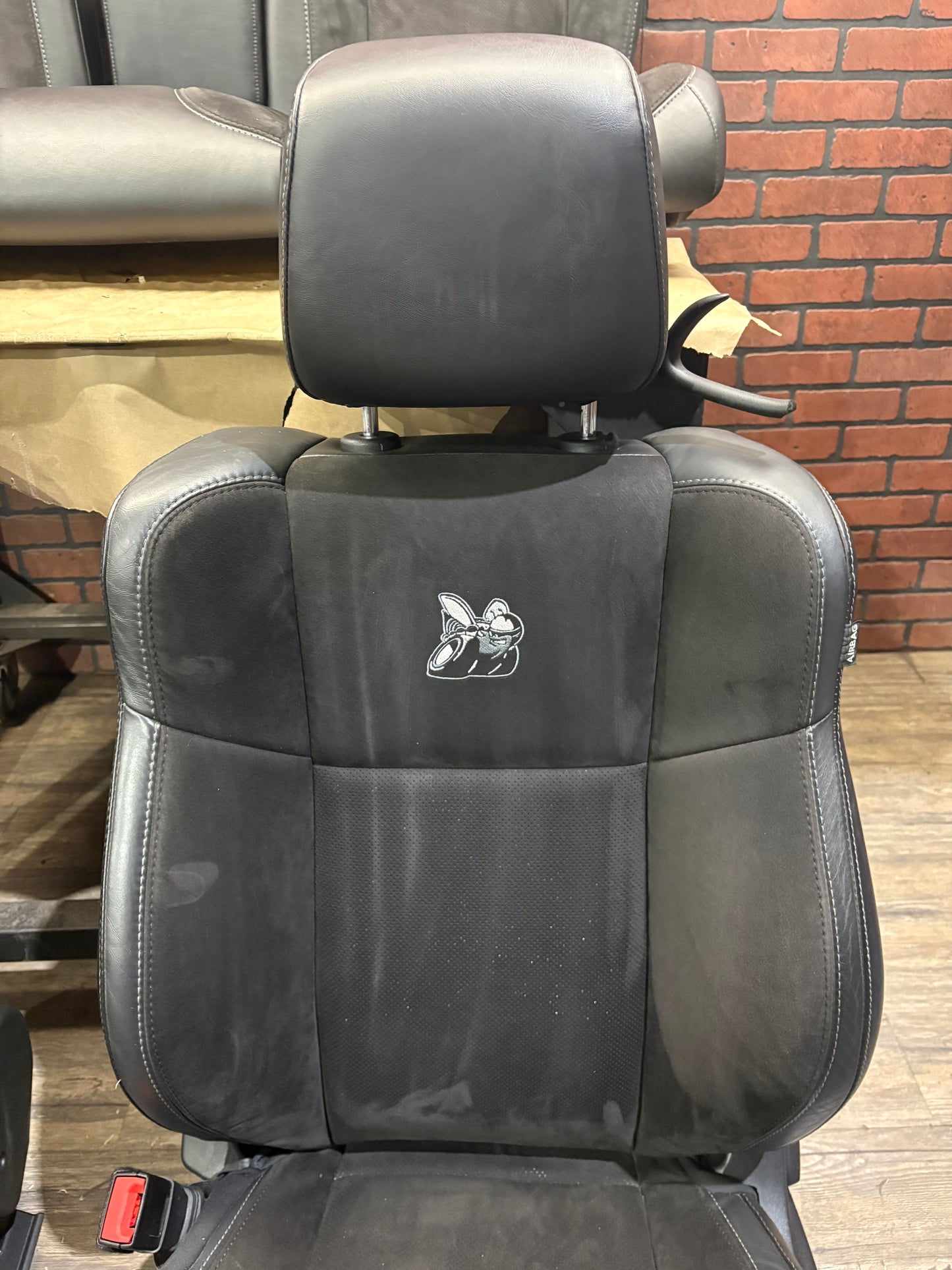 15-23 Dodge Challenger R/T Scat Pack Black Alcantara Suede Leather Seat Set