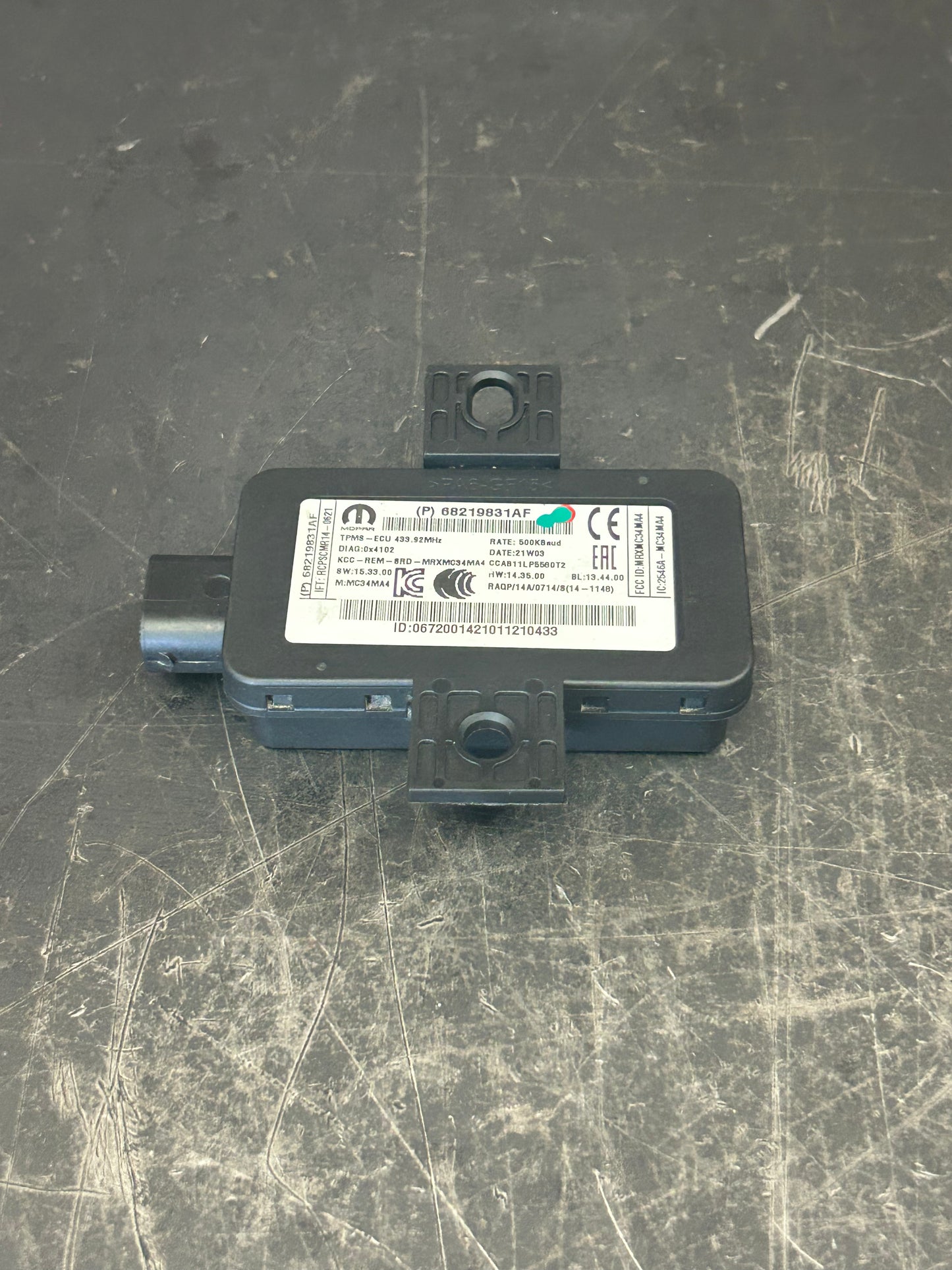 2014-2021 Jeep Dodge Chrysler OEM Tire Pressure Monitoring Module 68219831AF