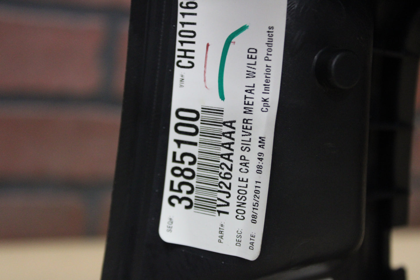 08-14 DODGE CHALLENGER SRT8 FRONT FLOOR CENTER CONSOLE OEM BLACK