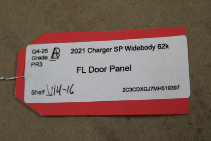 20-23 DODGE CHARGER FRONT DRIVER LH SIDE DOOR PANEL OEM LEATHER 6YD951X9AB
