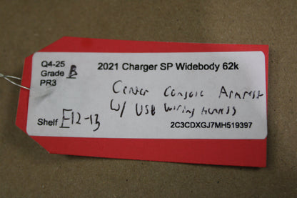 15 - 23 DODGE CHARGER CENTER CONSOLE LID LEATHER ARMREST WIRING USB PORT KIT OEM