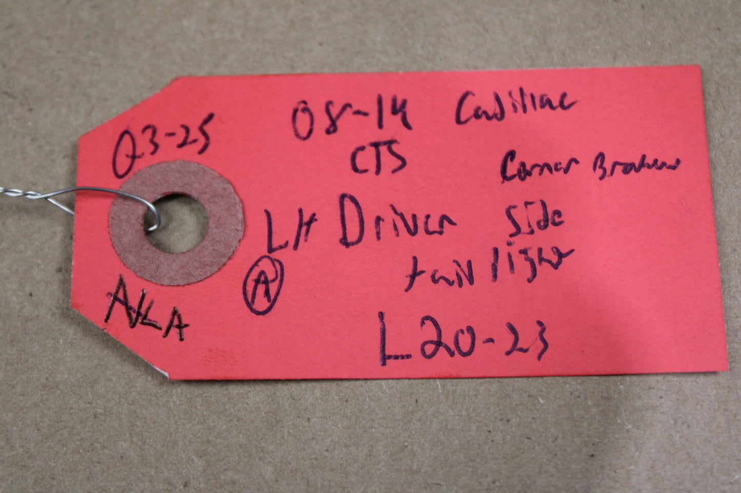 08-14 CADILLAC CTS DRIVER LH SIDE REAR BRAKE TAIL LIGHT OEM 22806053
