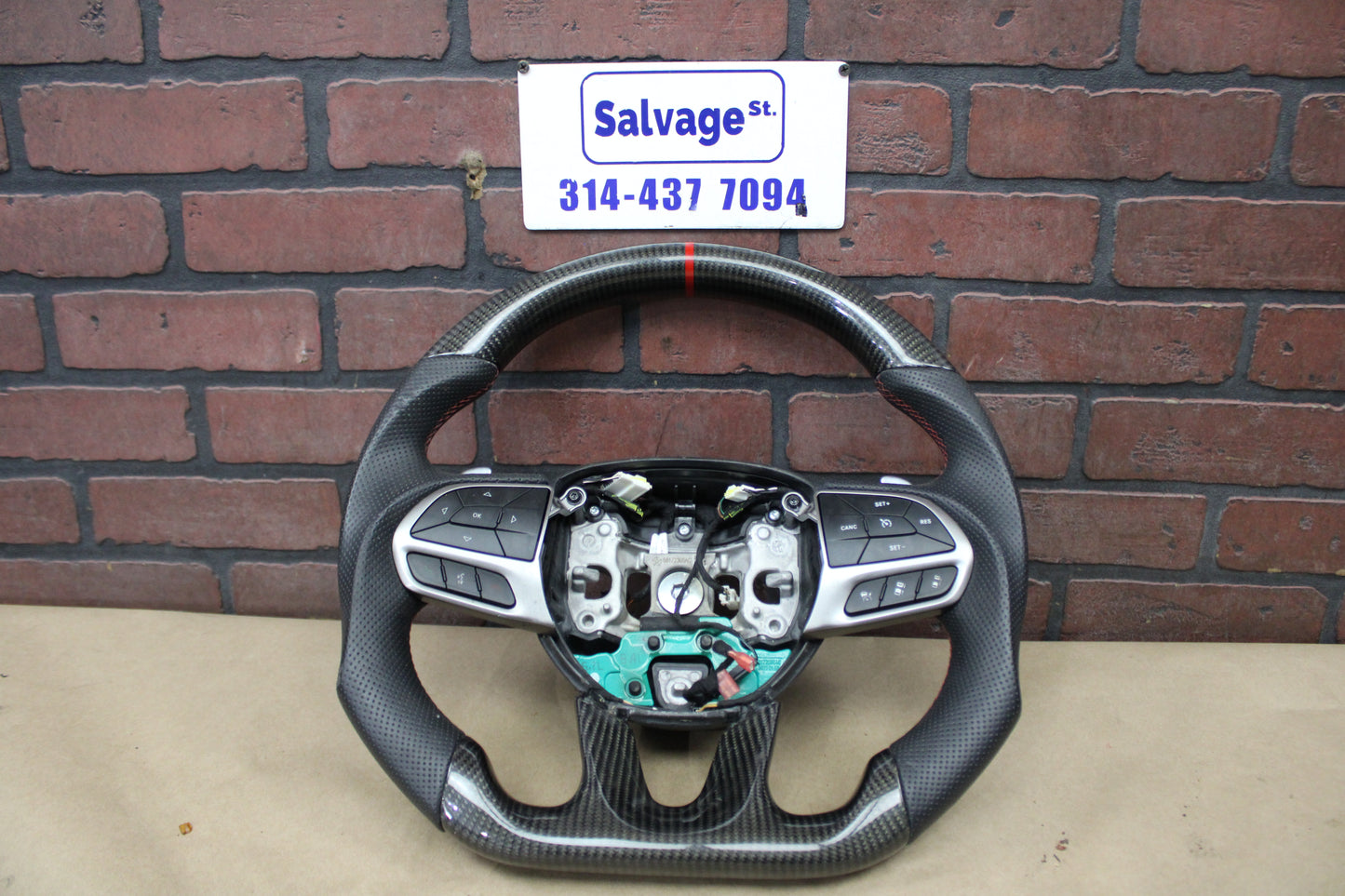 2015-2023 DODGE CHARGER CHALLENGER CARBON FIBER STEERING WHEEL ASSEMBLY