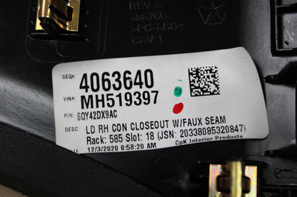 2019-2023 Dodge Charger OEM Center Console Closeout Side Panels LH & RH Set Pair