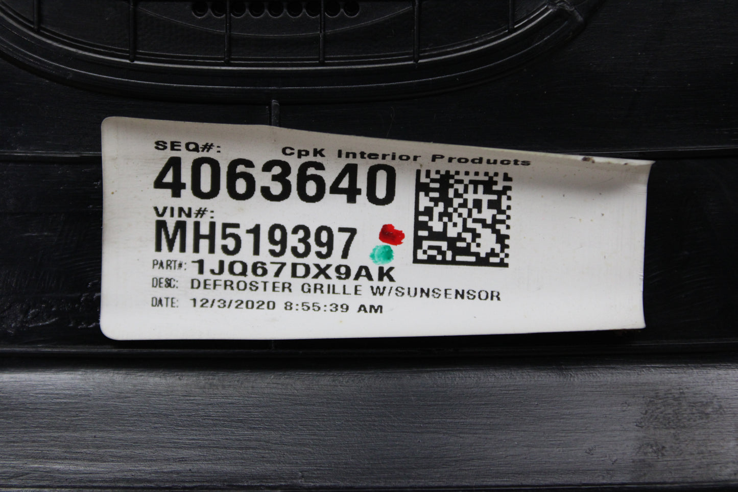 2011 - 2023 DODGE CHARGER DASH UPPER DEFROSTER GRILLE COVER PANEL OEM 1JQ67DX9AK