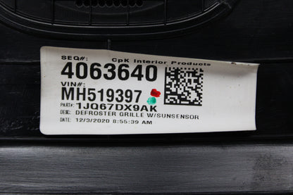 2011 - 2023 DODGE CHARGER DASH UPPER DEFROSTER GRILLE COVER PANEL OEM 1JQ67DX9AK