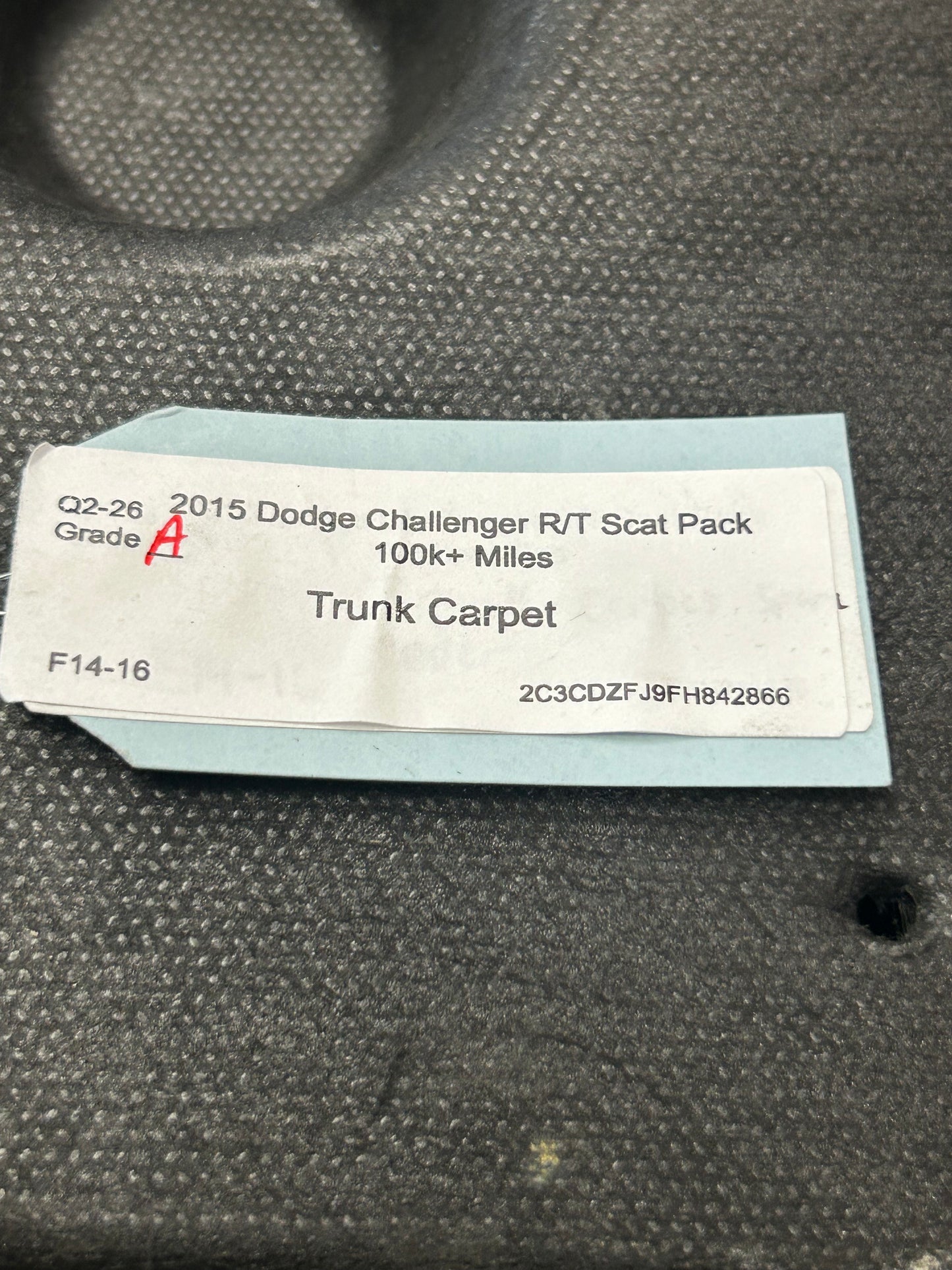2008 - 2023 DODGE CHALLENGER CARGO SPARE TIRE CARPET COVER PANEL 68169878AB OEM