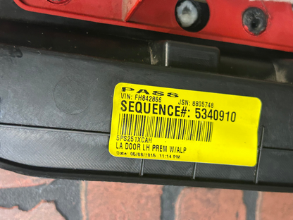 15-18 Dodge Challenger Scat Pack Driver LH Front Door Panel Red 5PS251XCAH OEM