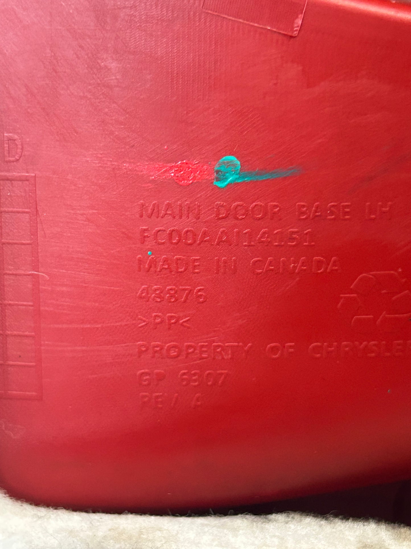 15-18 Dodge Challenger Scat Pack Driver LH Front Door Panel Red 5PS251XCAH OEM