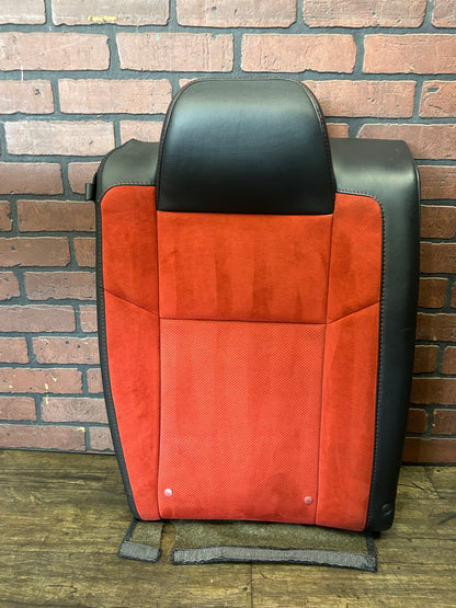 15-23 Dodge Challenger Black Leather Red Suede Rear Passenger RH Seat Back OEM