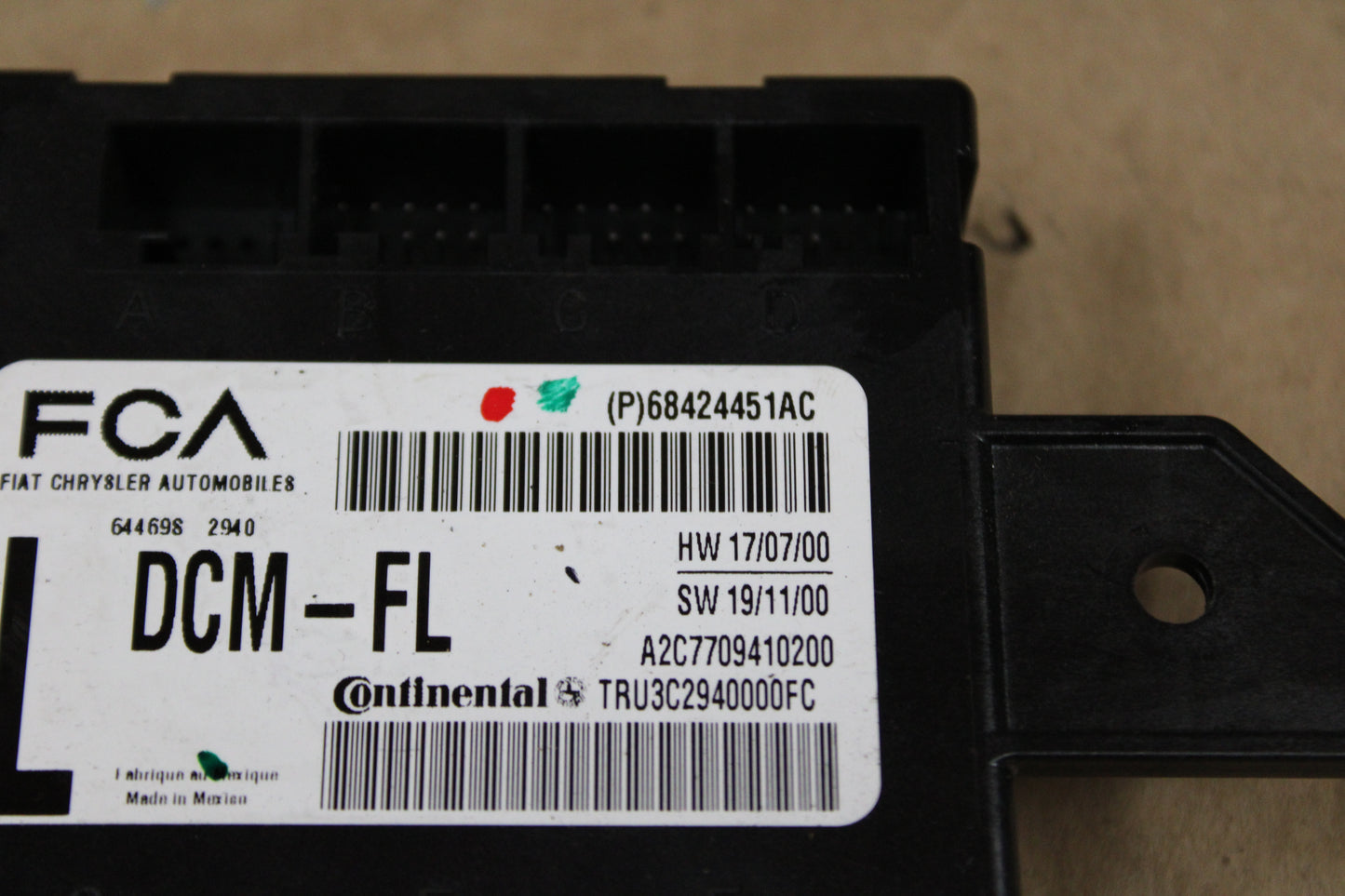 2020 - 2021 DODGE CHARGER FRONT LEFT SIDE DOOR CONTROL MODULE OEM 68424451AC