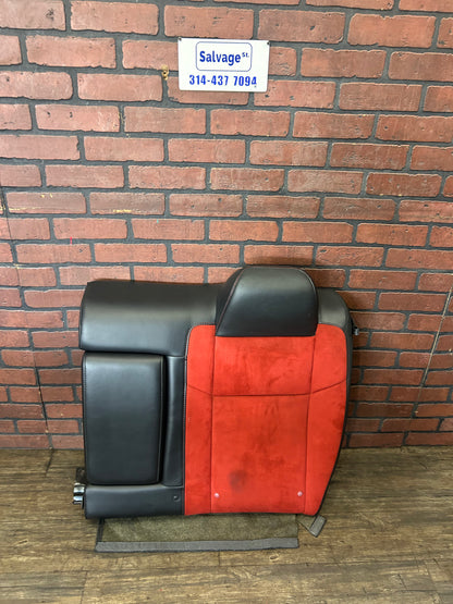 2015-23 Dodge Challenger Black Leather Red Suede Rear Driver LH Seat Back OEM