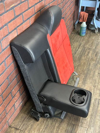 2015-23 Dodge Challenger Black Leather Red Suede Rear Driver LH Seat Back OEM