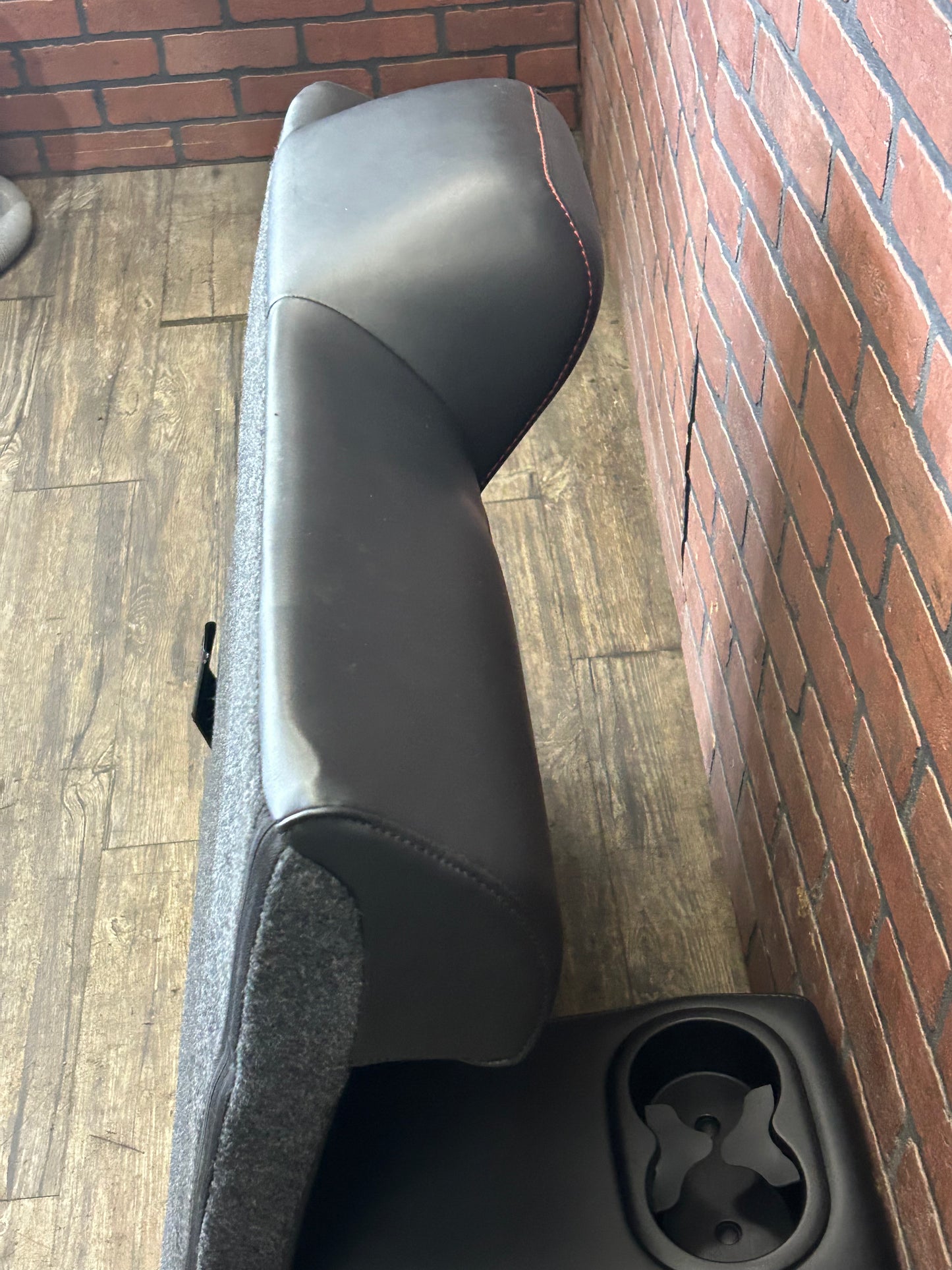 2015-23 Dodge Challenger Black Leather Red Suede Rear Driver LH Seat Back OEM