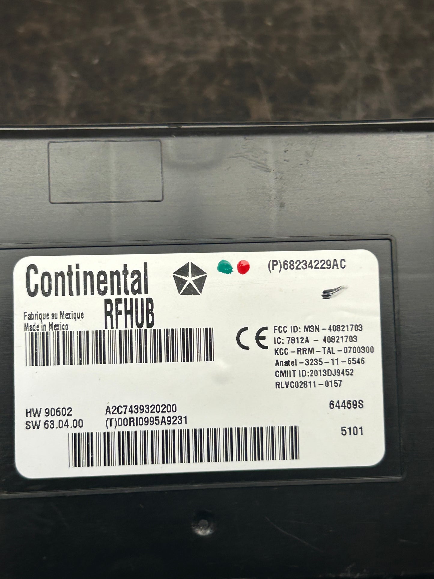 2015 CHARGER CHALLENGER 300 KEYLESS ENTRY RFHUB RECIEVER MODULE 68234229AC