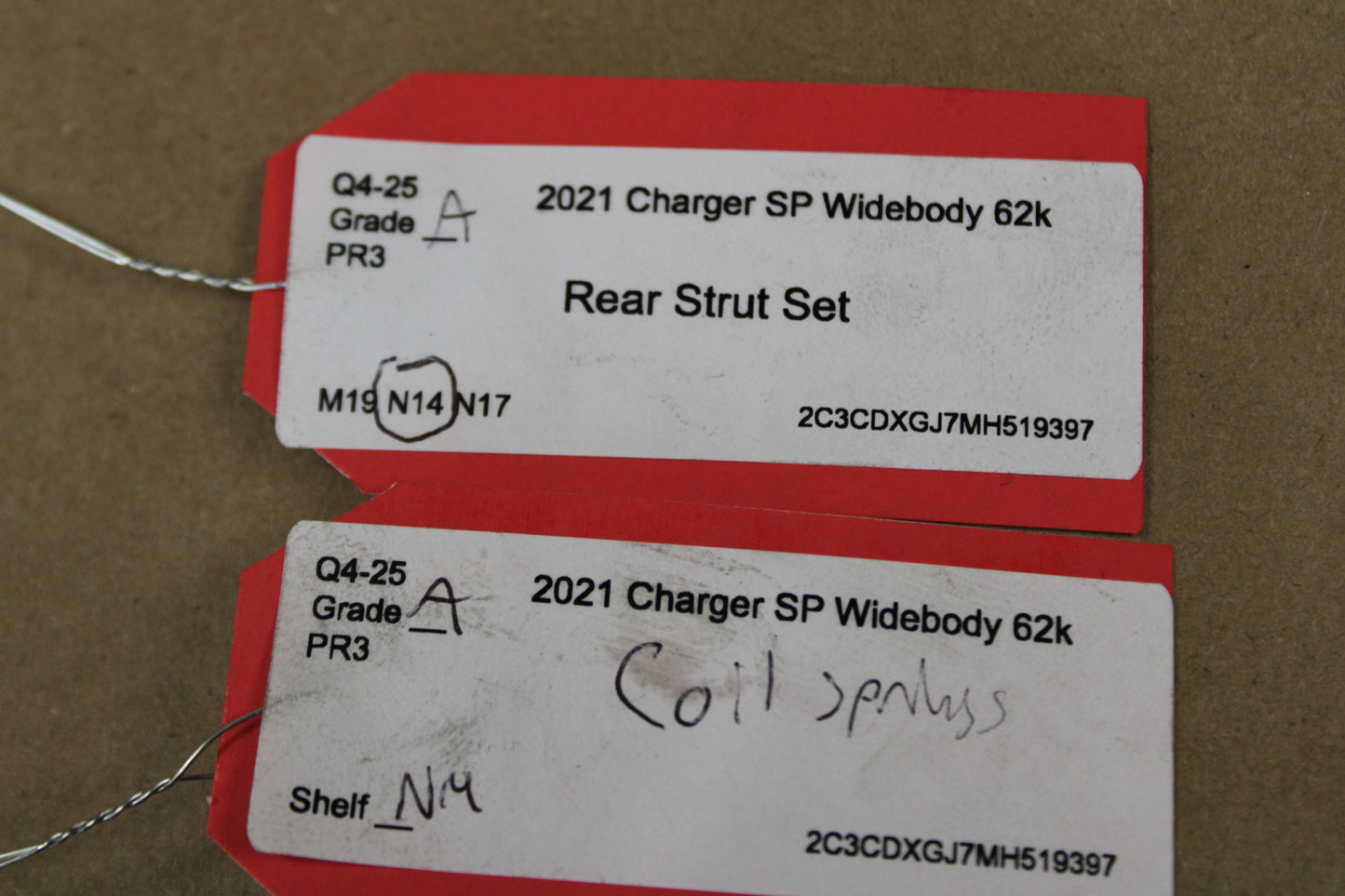 2019 - 2023 Dodge Charger Challenger Rear Shock Absorber Strut Springs Pair OEM