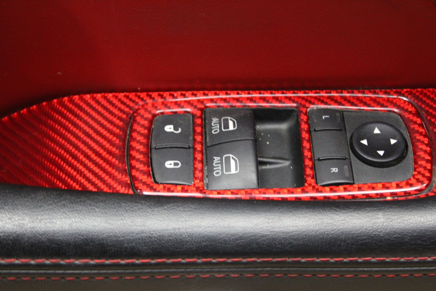 2020 Challenger Scat Pack OEM Red Leather LH Side Driver Door Panel