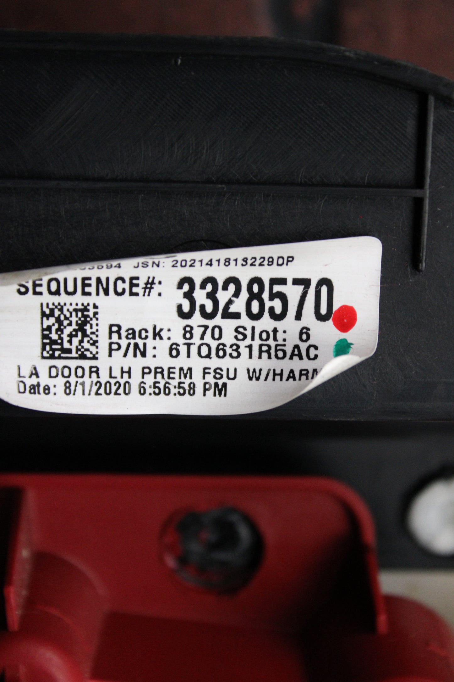 2020 Challenger Scat Pack OEM Red Leather LH Side Driver Door Panel