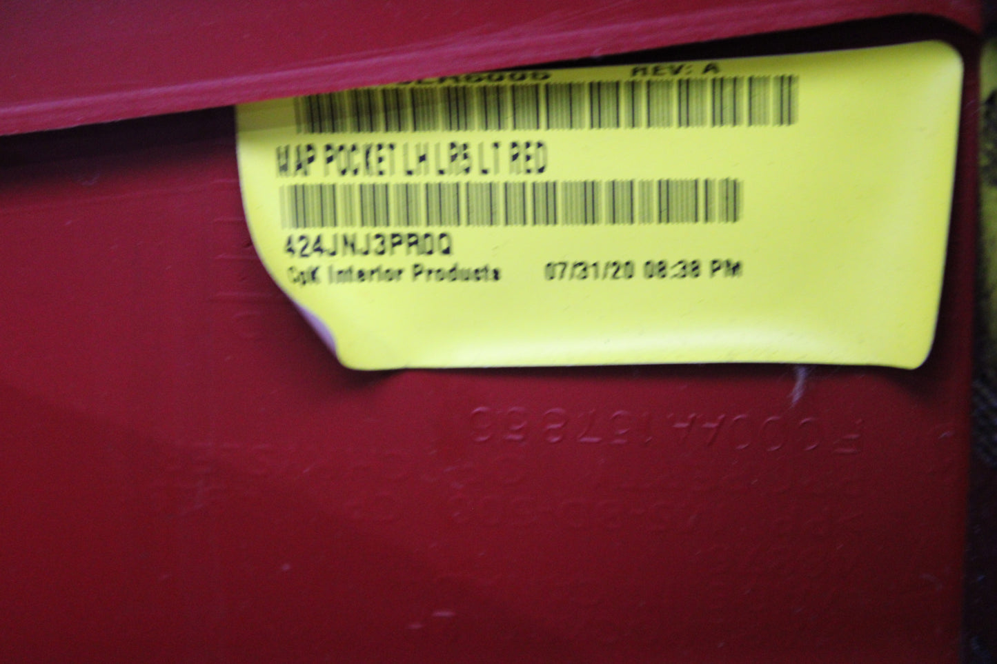 2020 Challenger Scat Pack OEM Red Leather LH Side Driver Door Panel
