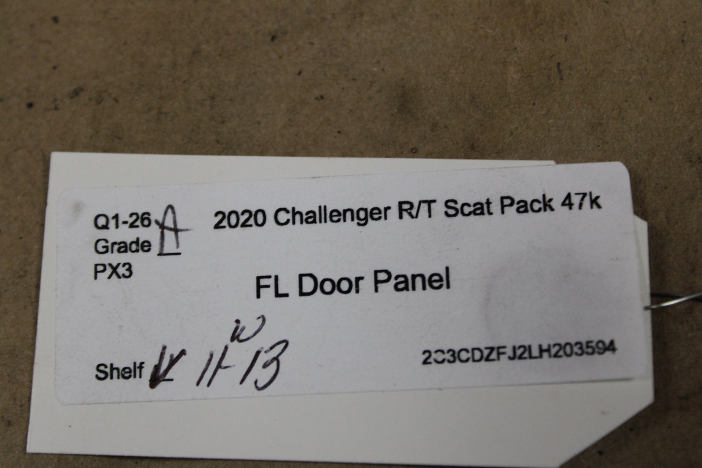 2020 Challenger Scat Pack OEM Red Leather LH Side Driver Door Panel