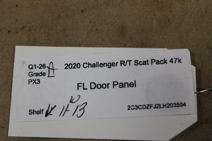 2020 Challenger Scat Pack OEM Red Leather LH Side Driver Door Panel