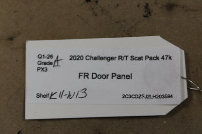 2020 Challenger Scat Pack OEM Red Leather RH Side Passenger Door Panel