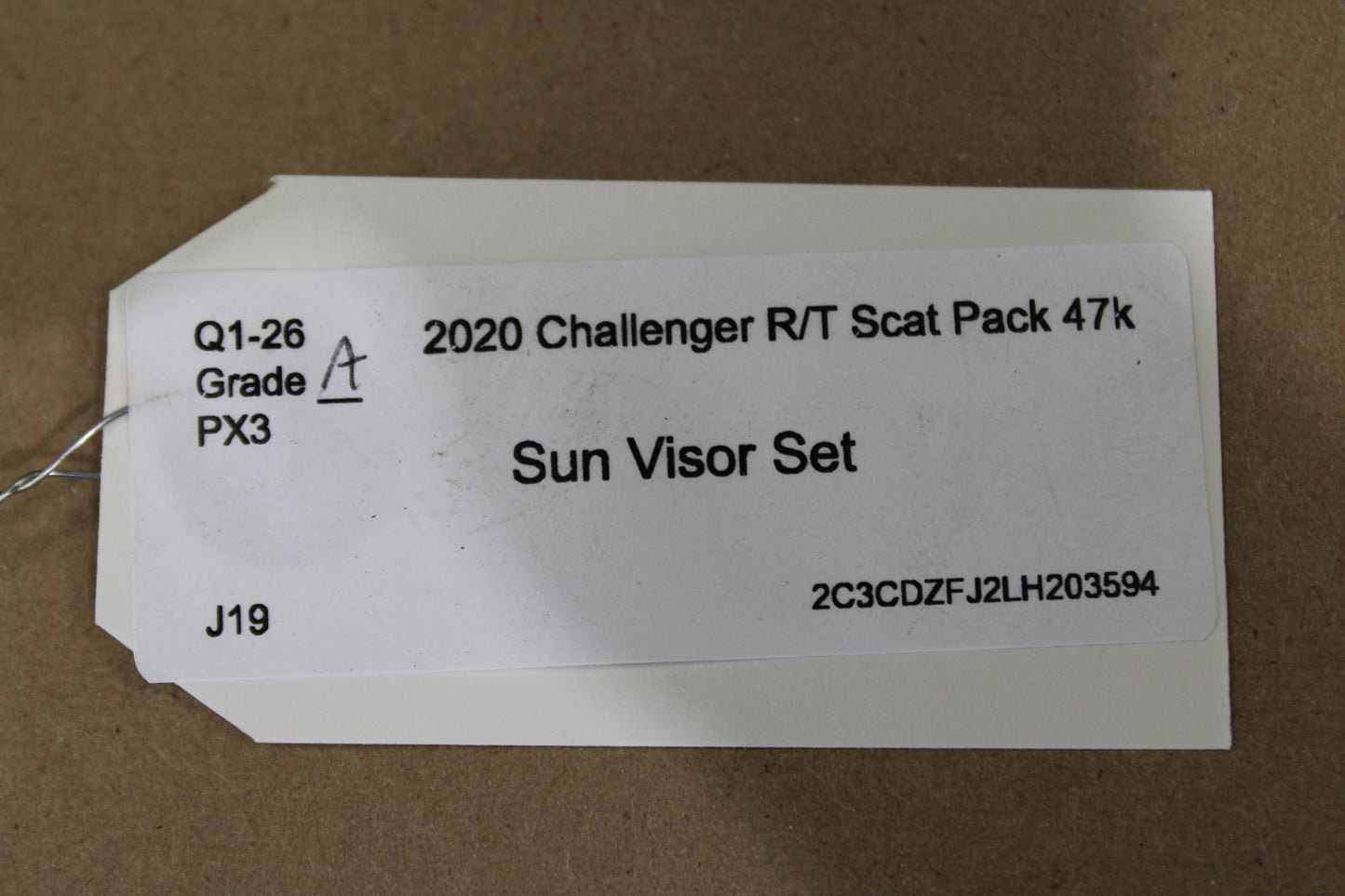 2020-2022 Dodge Challenger Right Left Extendable Sun Visor Pair Set Black OEM