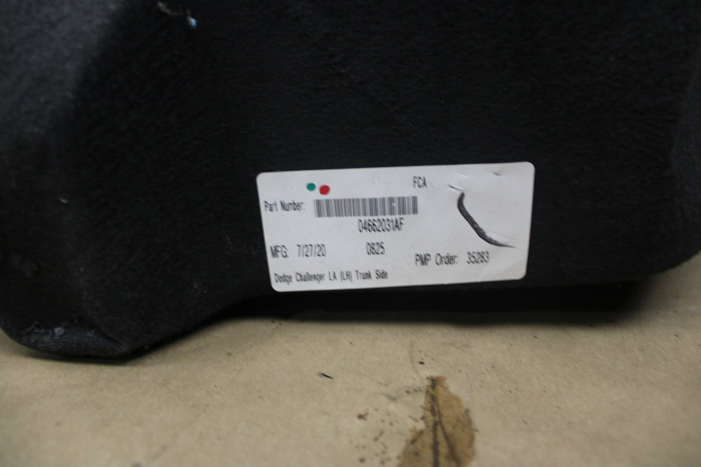 2009 - 2023 DODGE CHALLENGER REAR LEFT TRUNK LUGGAGE TRIM COVER OEM 04662031AF