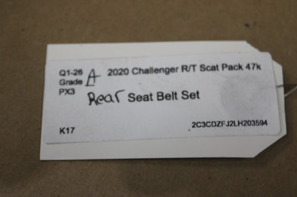 2019 - 2023 DODGE CHALLENGER REAR SEAT CENTER SEATBELT RETRACTOR SET OEM