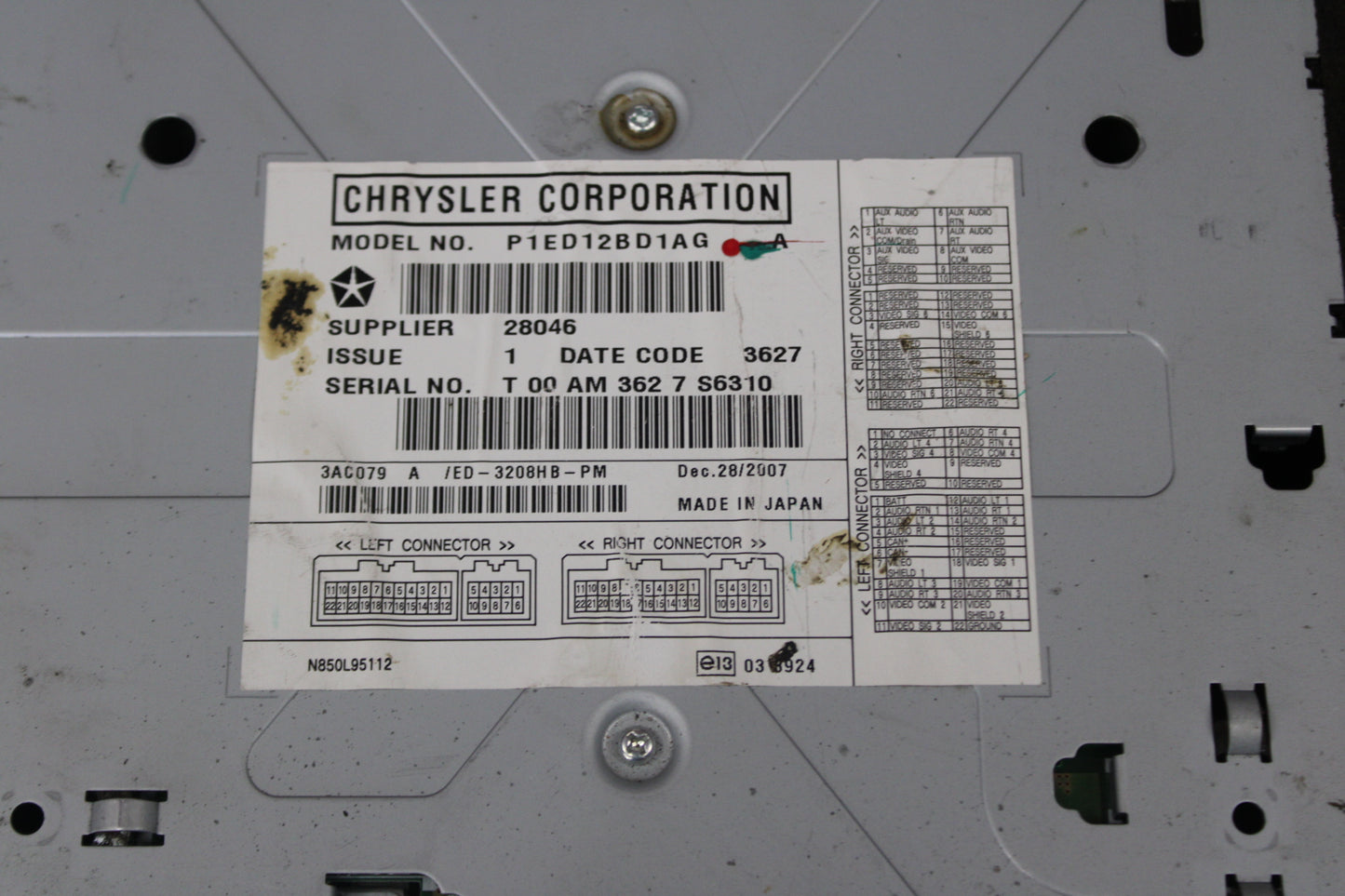08 Jeep Grand Cherokee Commander Rear Entertainment Media Screen 1ED12BD1AG OEM