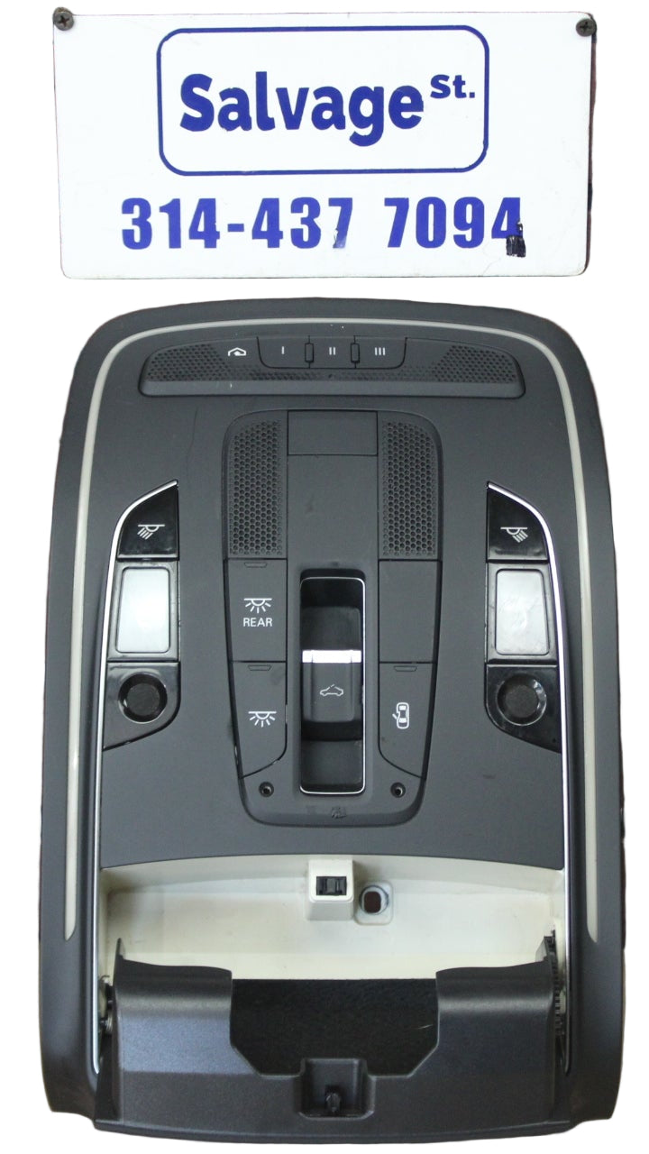 2011-2017 Audi A8 S8 Overhead Console Sunglass Holder Dome Lights Black Sunroof