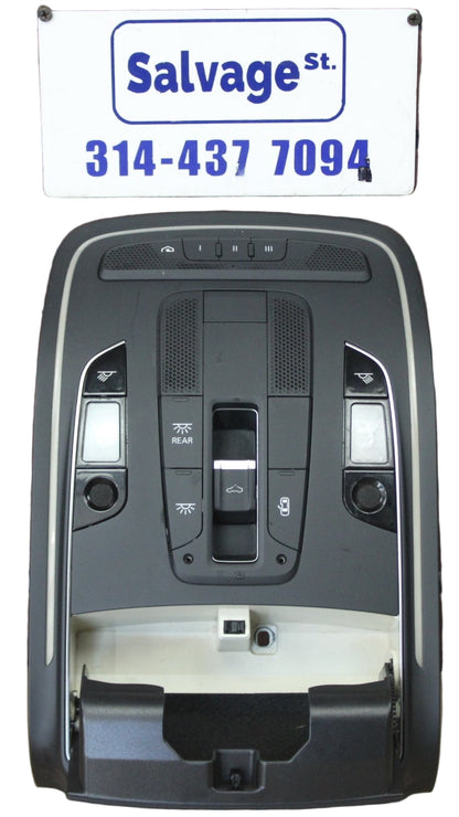2011-2017 Audi A8 S8 Overhead Console Sunglass Holder Dome Lights Black Sunroof
