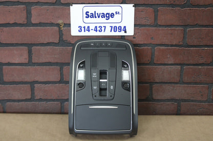 2011-2017 Audi A8 S8 Overhead Console Sunglass Holder Dome Lights Black Sunroof