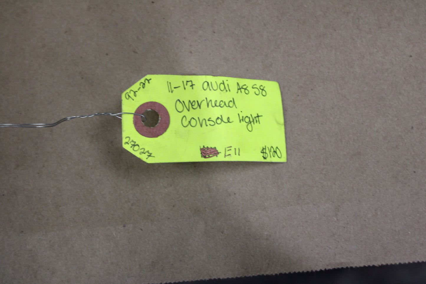 2011-2017 Audi A8 S8 Overhead Console Sunglass Holder Dome Lights Black Sunroof