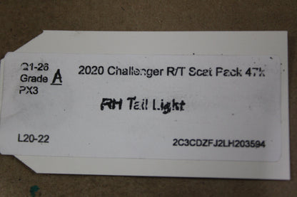 2015-2023 Dodge Challenger Passenger RH Side Tail Light Taillight OEM 68403954AC