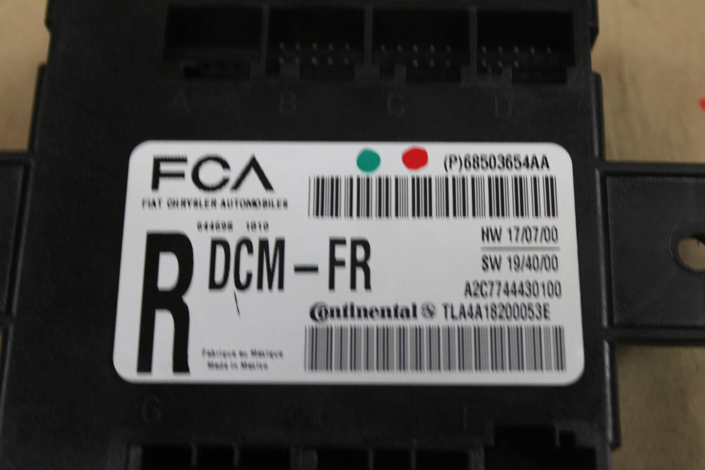 2020 - 2021 DODGE CHALLENGER FRONT RIGHT DOOR CONTROL MODULE UNIT OEM 68503654AA