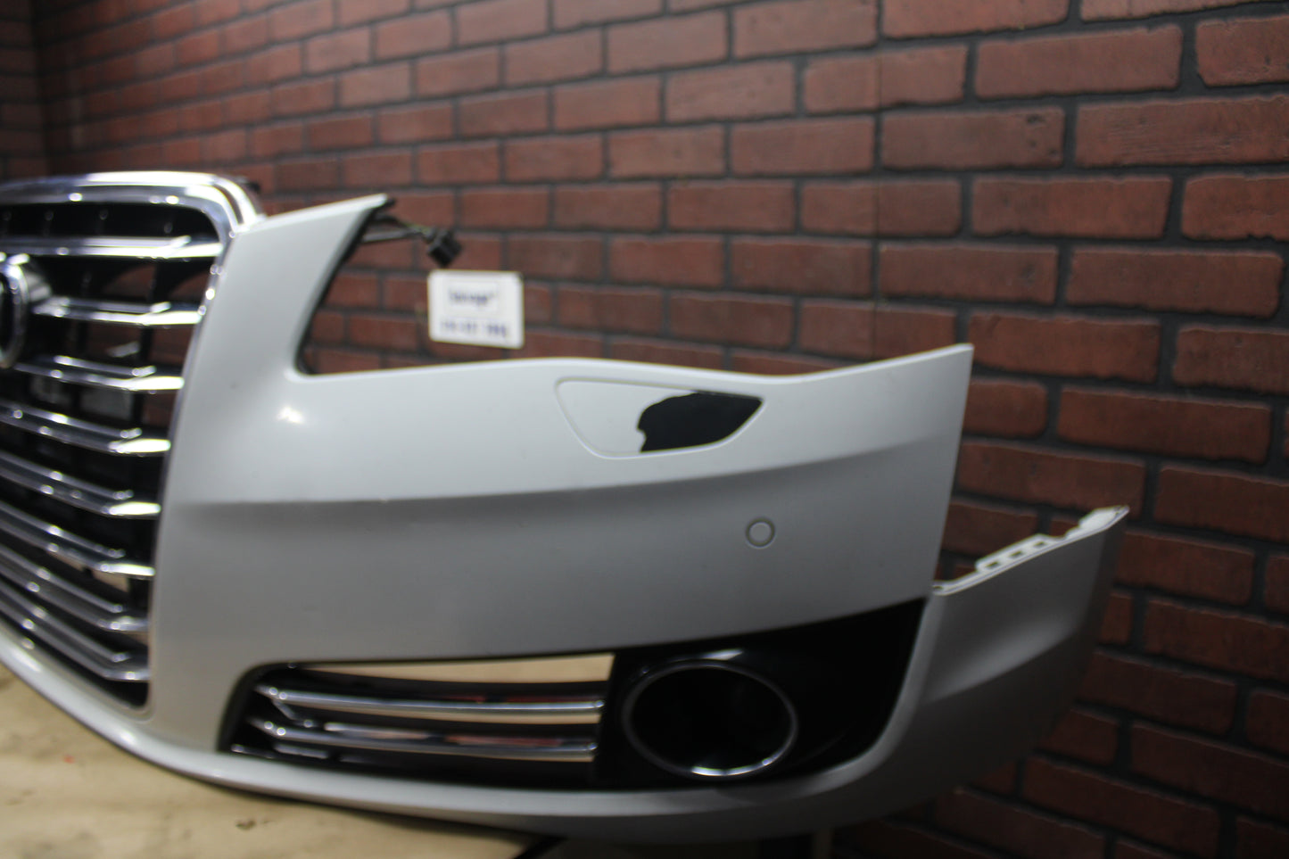 2011-2014 Audi A8L Quattro Front Bumper Cover Panel Assembly W/ Grille White OEM