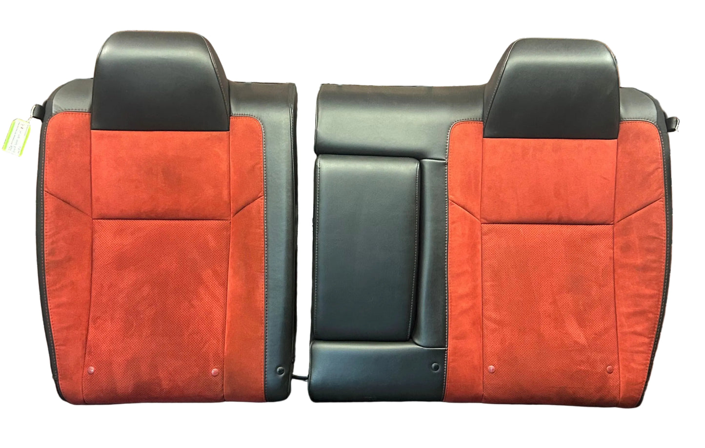 2015-2023 Dodge Challenger Black Leather Red Suede Rear Seat Back OEM