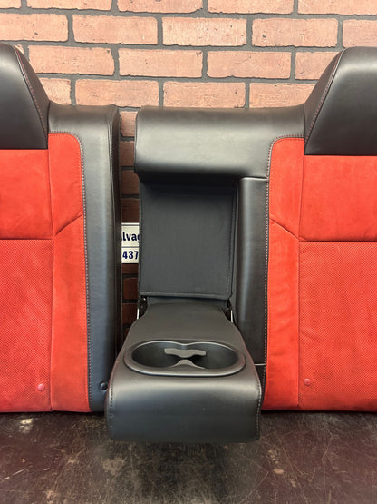 2015-2023 Dodge Challenger Black Leather Red Suede Rear Seat Back OEM