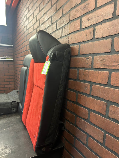 2015-2023 Dodge Challenger Black Leather Red Suede Rear Seat Back OEM