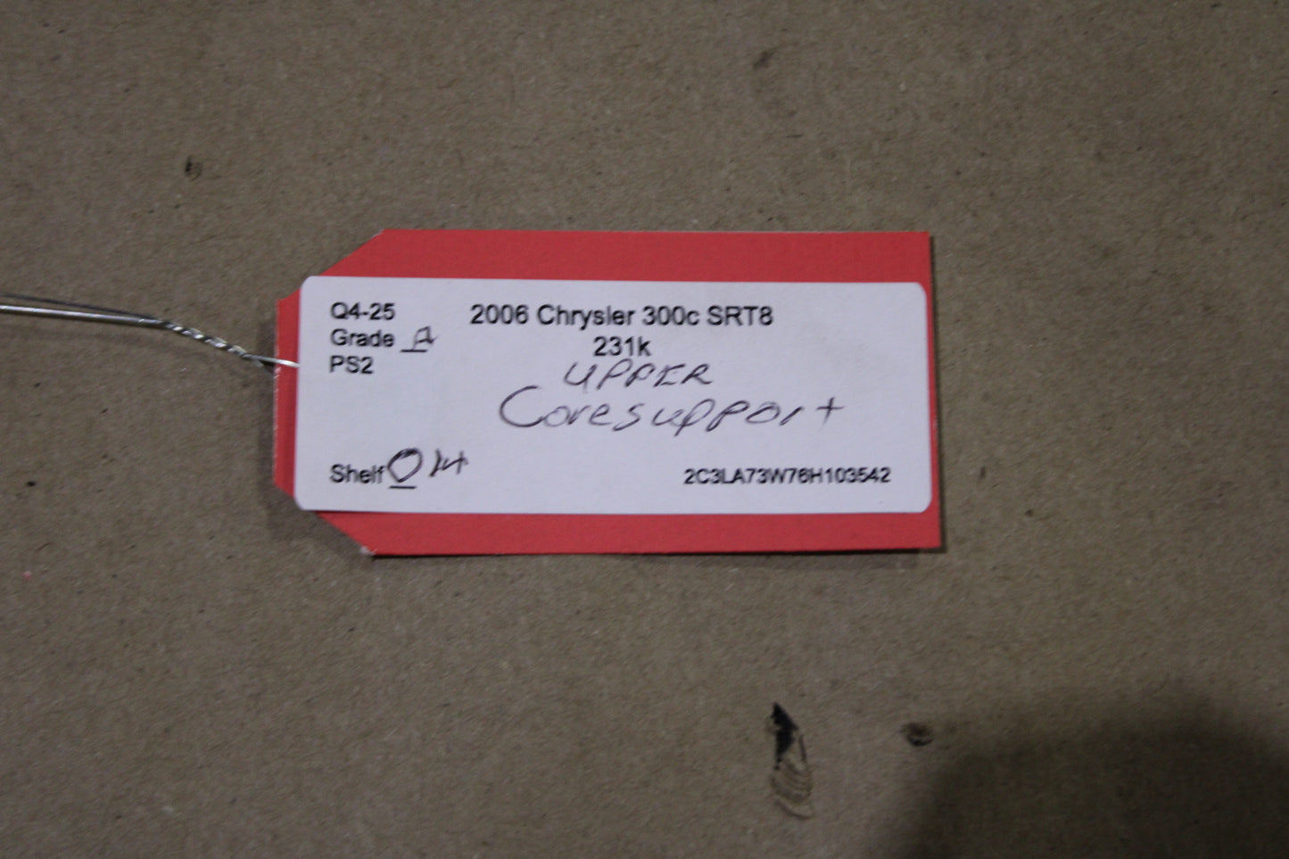 2005-2010 Chrysler 300C SRT-8 Front Upper Radiator Cross Member Support Bracket