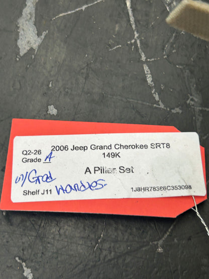 2005 - 2010 Jeep Grand Cherokee A Pillar Trim Cover Panel Left Right Set OEM