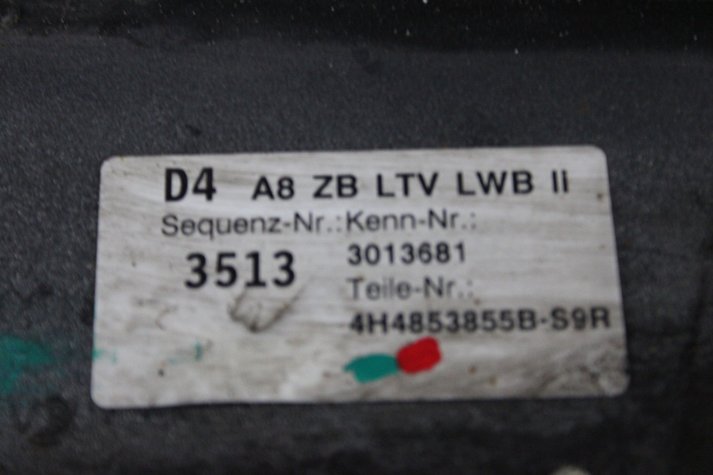 11-15 Audi A8 Quattro Driver Left Side Skirt Rocker Panel Molding 4H4 853 855 B